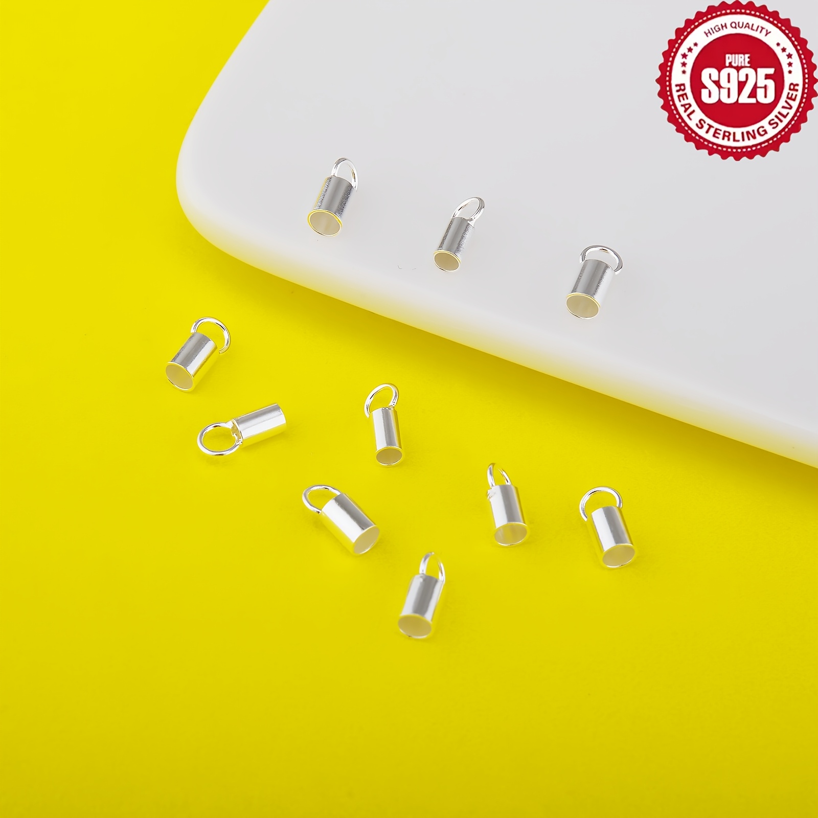 5pcs 925 Sterling Silver End Connectors for DIY Jewellery